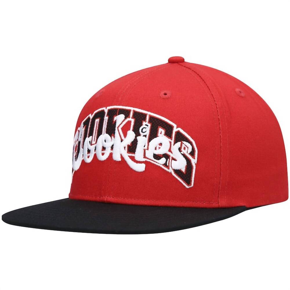 NEW COOKIES men's loud pack twill color-blocked snapback cap in red